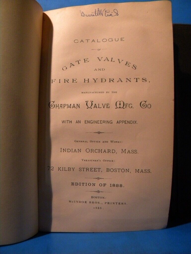 Catalogue of Gate Valves and Fire Hydrants by Chapman Valve Mfg Co 188