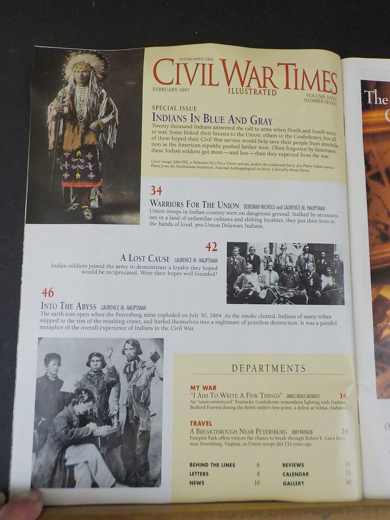 Civil War Times Illustrated 1997 February Indians in Blue And Gray