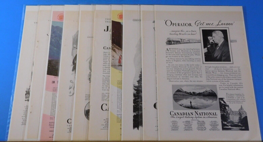 Ads Canadian National Ry Lot #14 Advertisements from Various Magazines (10)