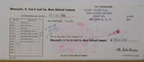 Check Minneapolis St. Paul & Sault Ste. Marie Railroad 958 Oct 24 Lehigh Valley