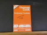 Thomas Cook Continental Timetable 1987 Winter September 27-October 31