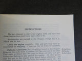 Instructions How to Start Operate and Care for Your Gasoline Engine