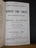 Great Western Railway Service Time Table No 6 Bristol to Exeter 1886 Oct REPRINT