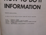 Index to How to do it Information 1982  136 pages Soft Cover