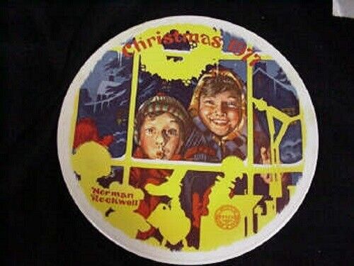 Plate Christmas 1977 The Toy Shop Window Children Norman Rockwell  P0408