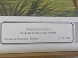 Renaissance Lithographic Print  Francesco Guardi Ville Au Bord D'une Riviere