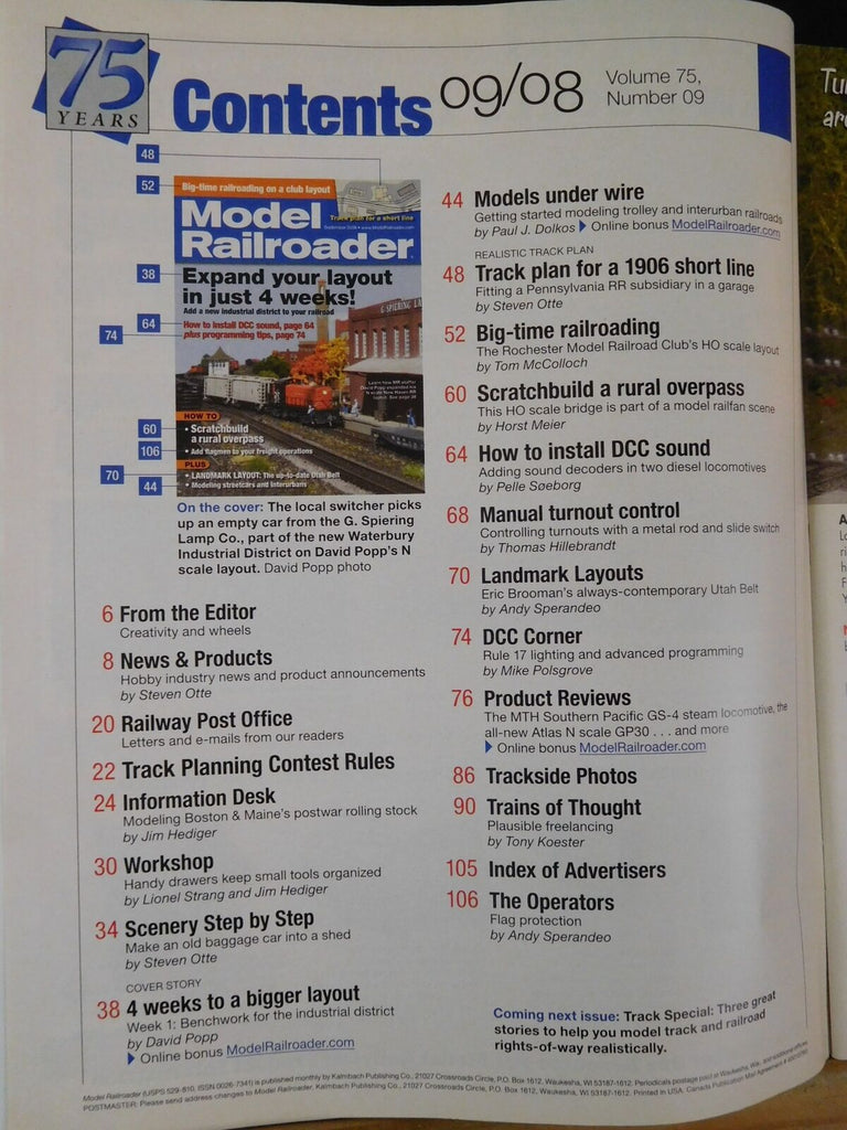 Model Railroader Magazine 2008 September Expand your layout in just 4 ...