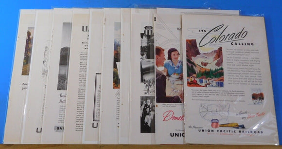 Ads Union Pacific Railroad Lot #30 Advertisements from various magazines (10)