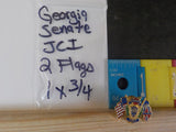 Jaycees Georgia Senate JCI 2 Flags blue, white, red  PIN