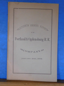 Portland & Ogdensburg R.R. Company annual report 16th annual January 20,1884