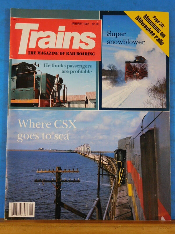 Trains Magazine 1987 January Super Snowblower Mansions on Milw rails CSX goes to