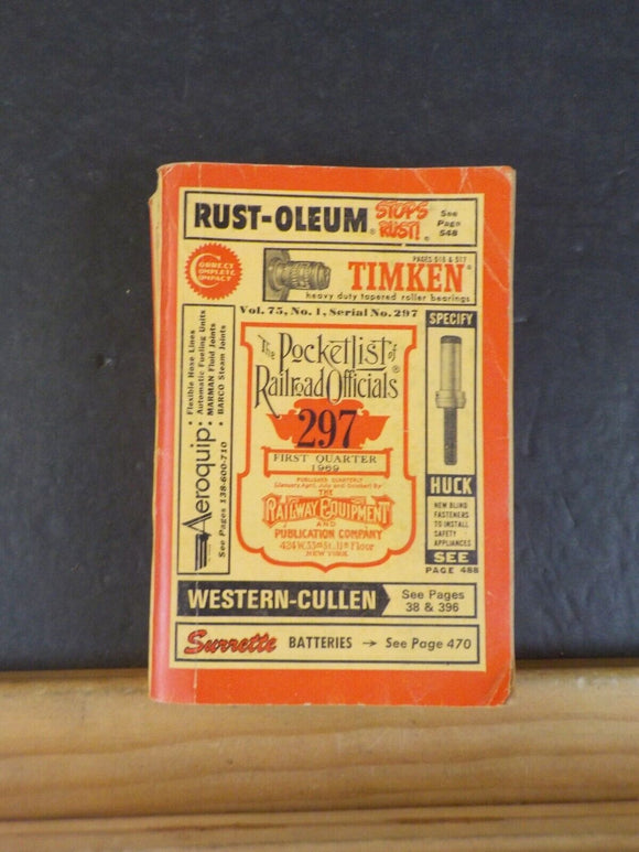 Pocket List of Railroad Officials #297 1969 1st quarter