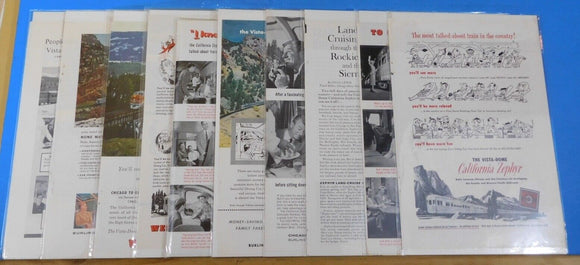 Ads Western Pacific RR California Zephyr #5 Advertisements from various magazine