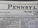 Pennsylvania Lines Passenger Service Timetable 1916 Summer  MAPS Damage pg4-9 mi