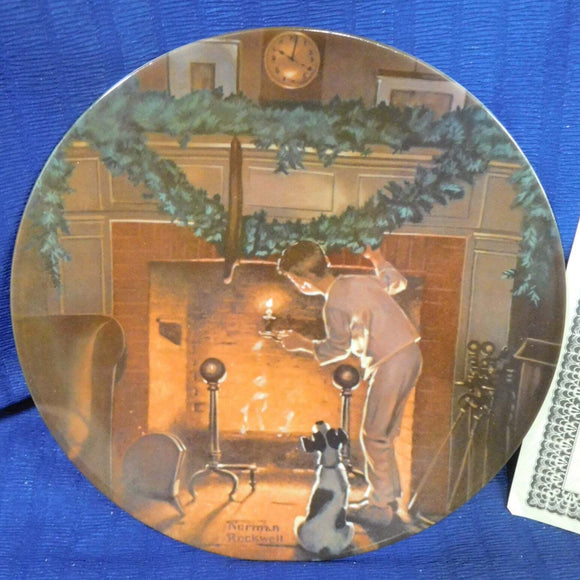Plate Norman Rockwell Looking for Santa 1983 Christmas Edition