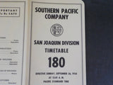Southern Pacific Employee Timetable #180 San Joaquin Division 1954 September 26
