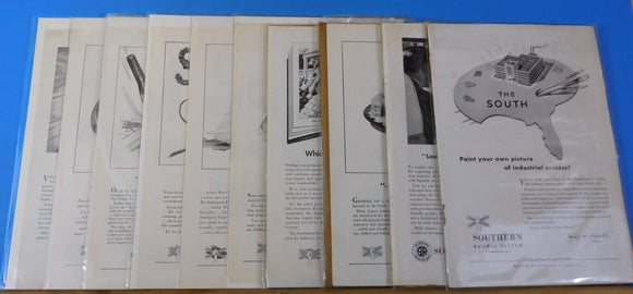 Ads Southern Railway System Lot #4 Advertisements from various magazines (10)