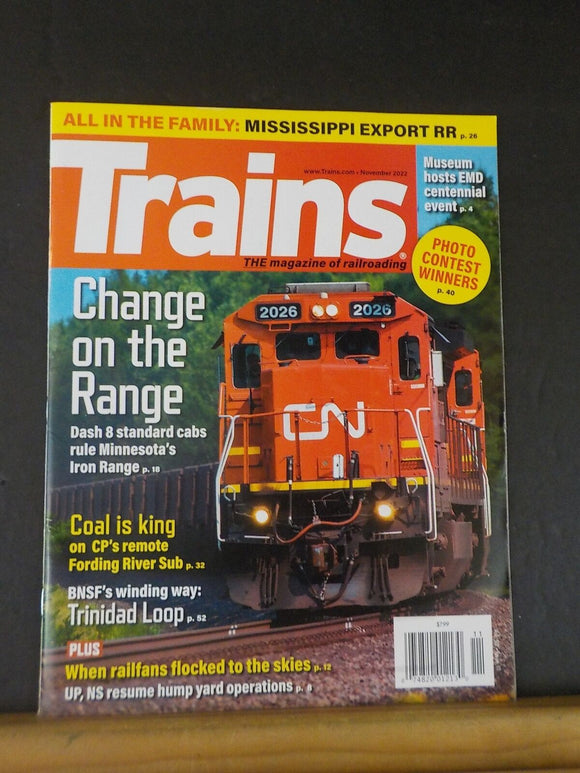 Trains Magazine 2022 November MN Iron Range Dash 8 cabs CP coal is king BNSF Tri