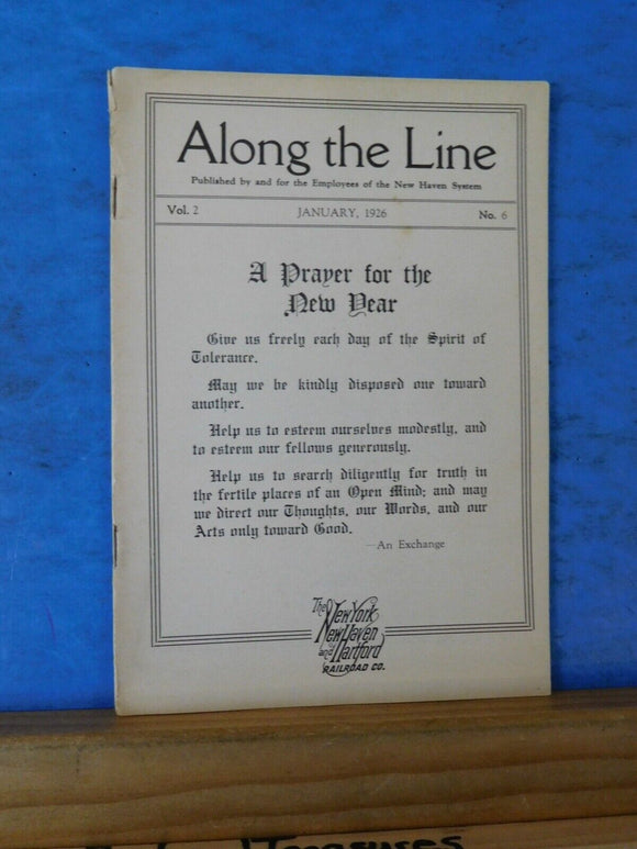 Along the Line 1926 January  New York New Haven & Hartford Employee Magazine