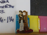 Jaycees Nebraska Gambler In Gray Pants & Black Coat Standing Next To clock  PIN