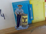 Jaycees Montana Cowboy Leaning Against Coors Beer Can  PIN