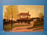 Postcard PRR Depot Millersburg PA Pennsylvania Railroad Station