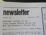 Upper Canada Railway Society Newsletter #260 September 1967 Anniv streetcars Mon