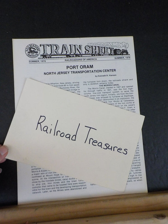 Train Sheet Railroadians Of America 1976 Summer Port Oram