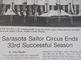 White Tops Circus Magazine 1982 July August Sarasota sailor circus