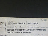 EMD Maintenance Instructions MI 6843 April 1965 Testing & Setting Automatic tran