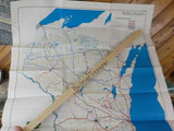Map Burlington Northern Wisconsin State Railroad Map 1983 August