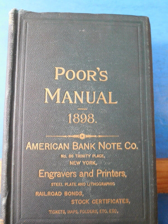 Poor's Manual of Railroads 1898 Maps History rolling stock more