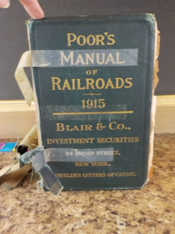 Poor's Manual of Railroads 1915 Maps History rolling stock more  Damage