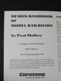 Design Handbook Of Model Railroads By Paul Mallery Soft Cover