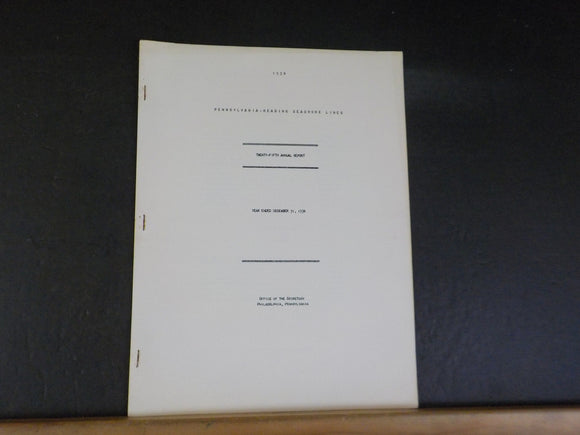 Pennsylvania-Reading Seashore Lines annual report 1958 25th annual