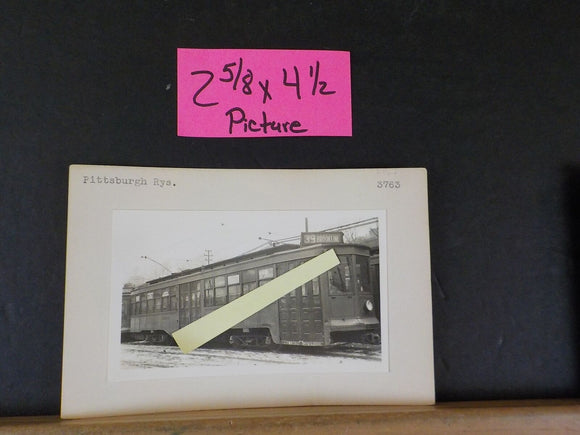 Photo Pittsburg RYS Car #3763 2 5/8 X 4.5 photo on 3x5 index Cards Black & white