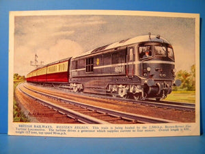 Postcard British Railways Western Region Brown Boveri Gas Turbine Locomotive