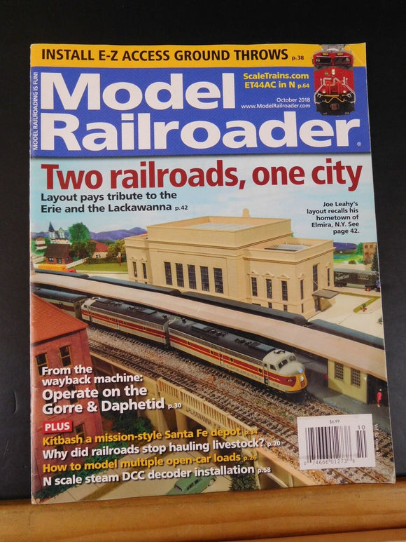 Model Railroader Magazine 2018 October Mission style Santa Fe depot 2 Rrs one ci
