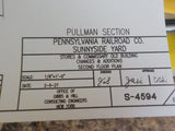 Blueprint PRR Co. Sunnyside Yard Pullman Section Basement 1 & 2 PRR
