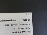 Extra 2200 South 1968 December Stapled 20 small rosters IC Summary