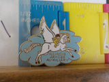 Jaycees Illinois Brown Headed Baby On Winged White Horse In Lt Blue Cloud   PIN
