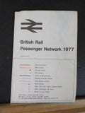 Map British Rail Passenger Network 1977 International Passenger Network
