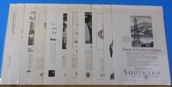 Ads Southern Railway System Lot #9 Advertisements from various magazines (10)