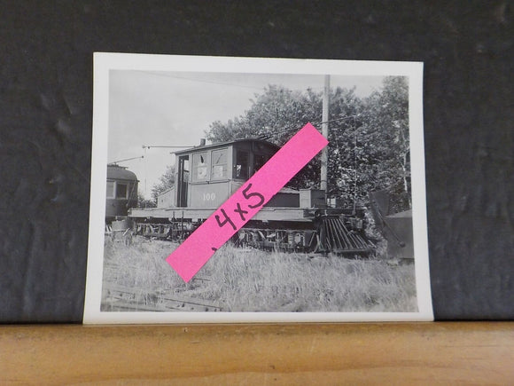 Photo York Utilities Co. Locomotive #100  Black & White 4X5 Kennebunk ME 1952