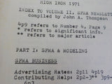 High Iron 1971 Index to Volume Santa Fe Modelers Association