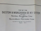 Map Boston & Worcester Street Railway System Reprint