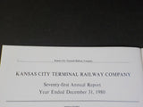 Kansas City Terminal Railway Company Annual Report 1980 71st  stapled