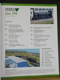 Model Railroading 1996 June 52' gondola cars Big Boats GE U33 U34Ch U36C Turnout