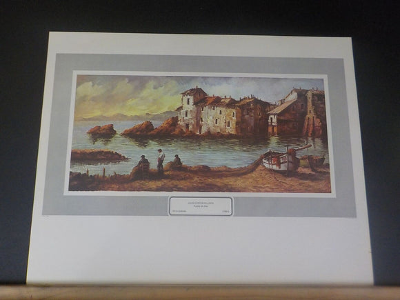 Renaissance Lithographic Print Julio Cortes Ballesta Pueblo de Mar Lithographic