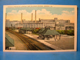 Postcard Hershey Chocolate Company and Railroad Station Hershey PA